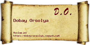 Dobay Orsolya névjegykártya